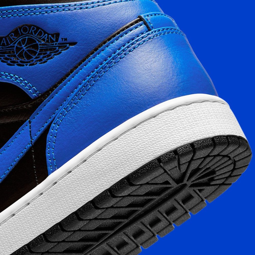 NEW Nike Air Jordan 1 Mid 'Hyper Royal' Black Men' - Picture 11 of 11